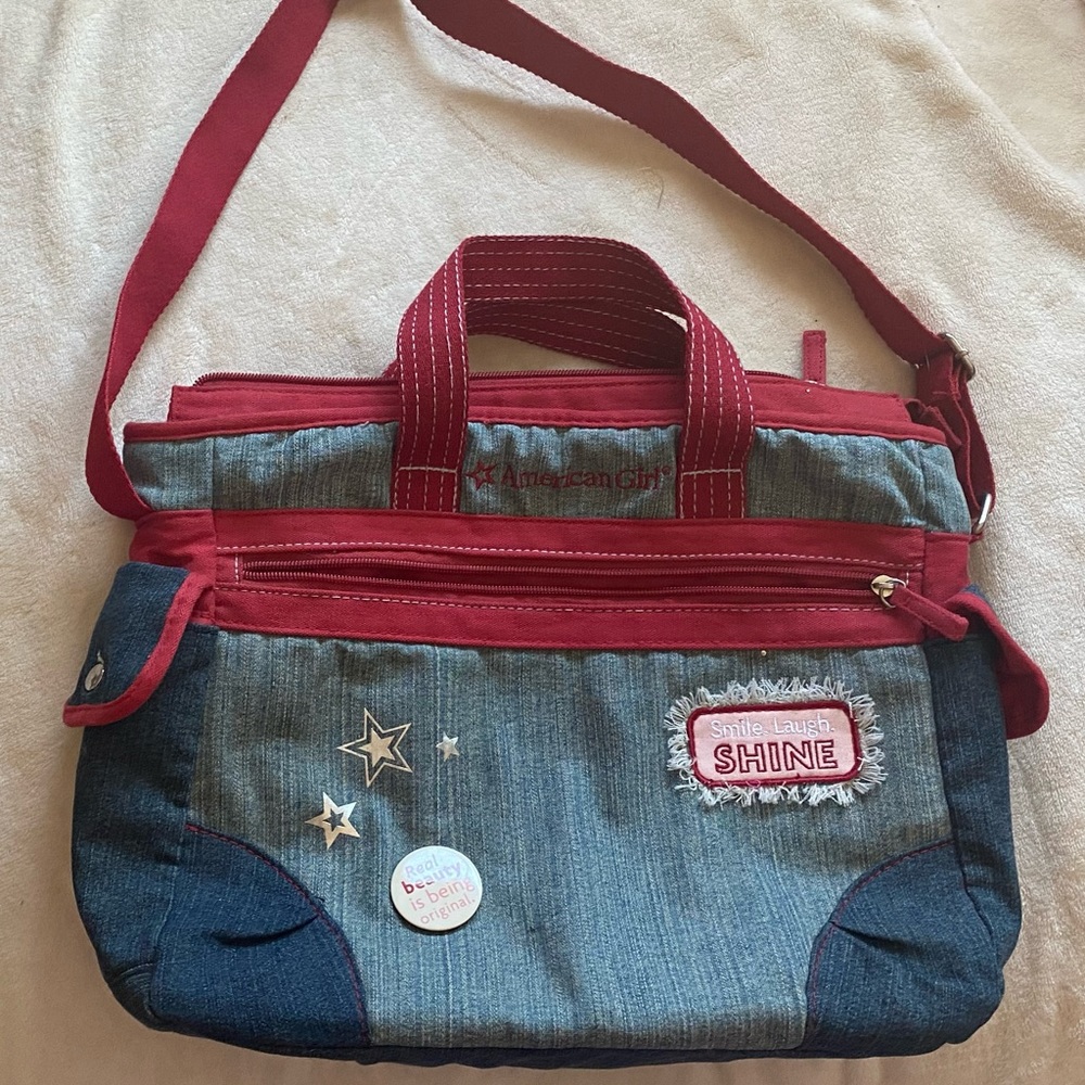 American Girl Doll Bath and Body Works Denim Shoulder Tote Bag